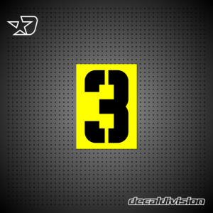 Reflective Number Sticker 3 - Stencil Square Reflective Number Sticker 3 - Stencil Square
